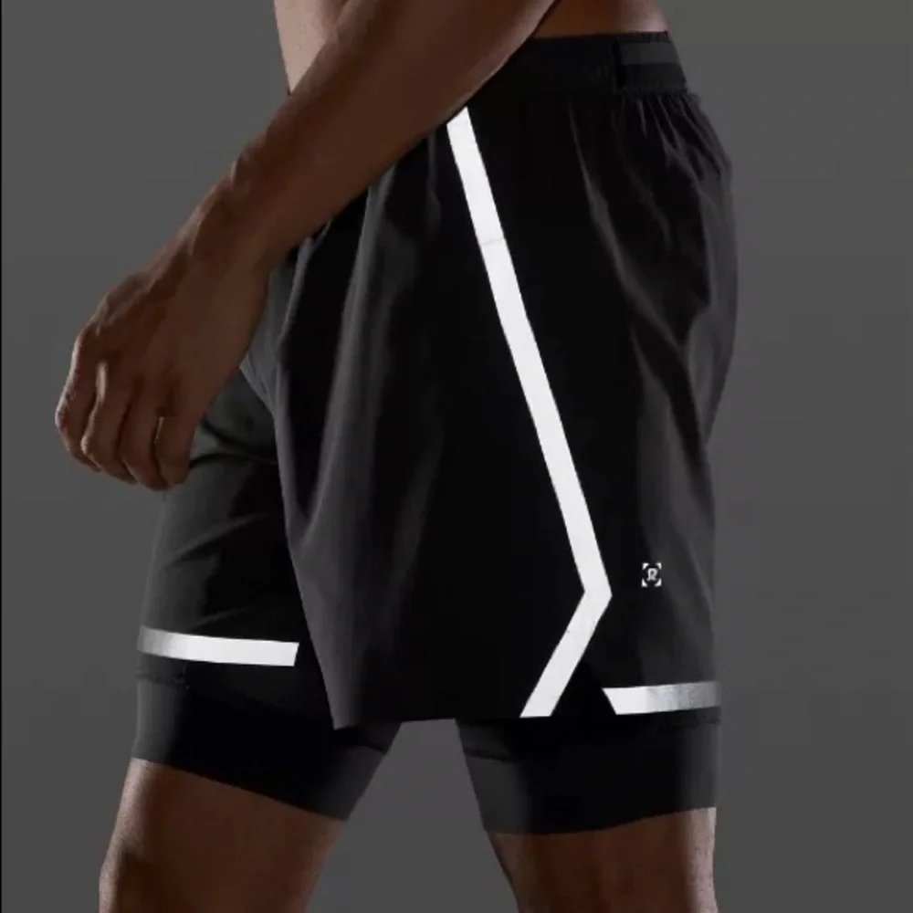 LULULEMON - Surge Layered Stretch-Shell Running Shorts - Black- Size Small